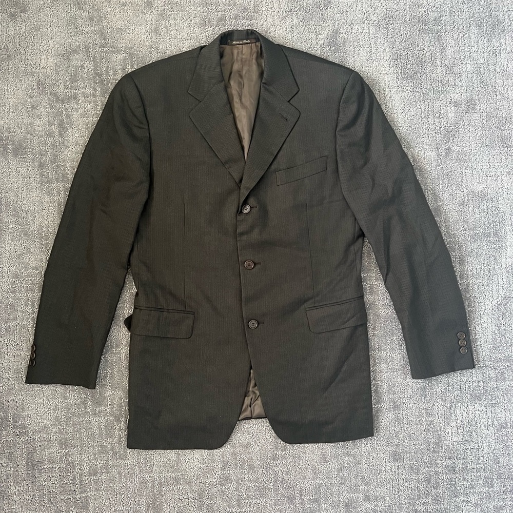 Canali Proposta Wool Pinstriped Suit Jacket